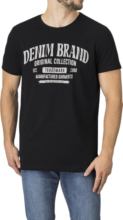 DENIMFY Heren T-Shirt DFNuri regular fit Zwart S Ronde Hals Volwassenen t shirt heren met print