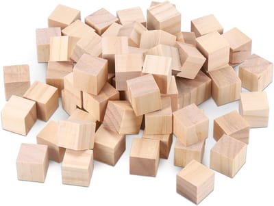140 Stuks Houten Blokken 20 x 20 x 20 mm, Kleine Blokken voor Creatief Klussen, Schilderen en Decoratie