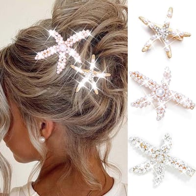 Haarspelden met Zeestermotief - 3 Stuks Gouden Haaraccessoires voor Dames