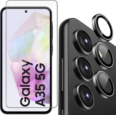 Screenprotector & Camera Protector geschikt voor Samsung Galaxy A35 - Glas