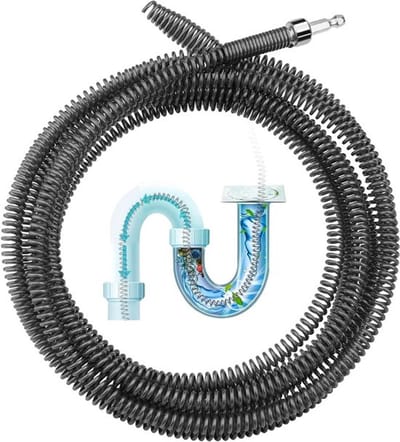 Pijpreinigingsspiraal 4m x 10mm - Afvoerreiniger - Afvoerspiraal - Reinigingsspiraal - Afvoerspiraal voor toilet keuken gootsteen
