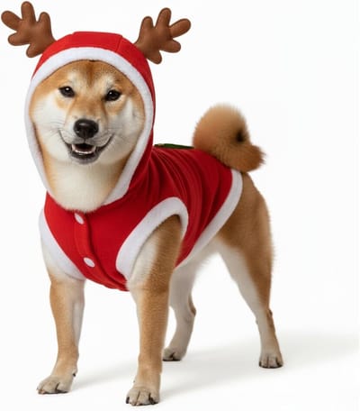 Schattige Kerstoutfit voor Honden en Katten met Rendier en Kerstboom voor Feestdagen en Nieuwjaarsfeest (Maat L)