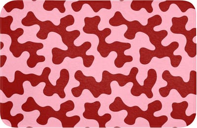WC mat 60x40 cm - Antislip - Modern - Abstract - Rood - Toiletmat - Vloermat - Douchemat - Toilet tapijt - Toiletmatten