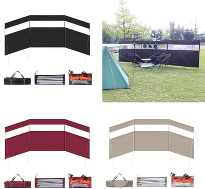 Strand Windscherm - Outdoor Shelter - Bescherming tegen Wind - Met Transparant Venster - 185x83 cm - Rode Wijn