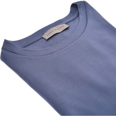 John Miller T-Shirt Fine Tricot Cotton Stretch Dark Denim Blue / male
