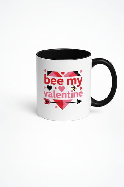 Valentijn Mok 'Bee My Valentine' met Bij en Hartjes - Romantisch Cadeau