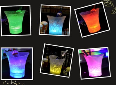 LED IJsemmer 5 Liter – Verlichte Wijnkoeler & Champagnekoeler – Waterdicht – Voor Binnen & Buiten – Wit/Transparant