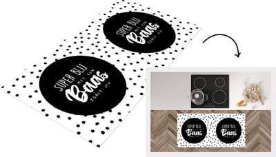 Keukenloper - Loper keuken - Baas - Stippen - Quote - 120x60 cm - Keukenloper vinyl