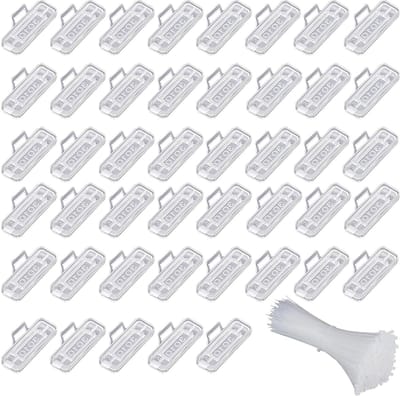Dailygoods- Kabellabels 100 Stuks - Waterdichte Kabelmarkering - Transparante Kabelbinders - Nylon Kunststof - Hoge Transparantie - Sterke Duurzaamheid - Kabeletiketten