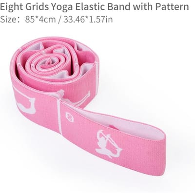 Multifunctionele Afslank Weerstandsbanden Yoga Strap Elastische Band 8 10 12 Ruitjes Voor Latijns-Amerikaanse Dans Pilates Gymnastiek Training pink