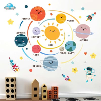 Ruimte Planeten Muurstickers - Astronaut Raket Stickers - Kinderkamer Babykamer Decor United States
