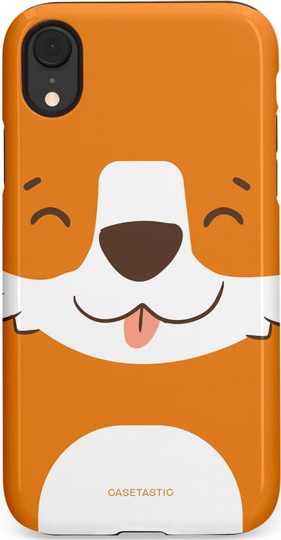 Casetastic hoesje geschikt voor Apple iPhone XR - Dubbellaagse bescherming - Knuffelkopjes vos - Fashion Case - Oranje Wit