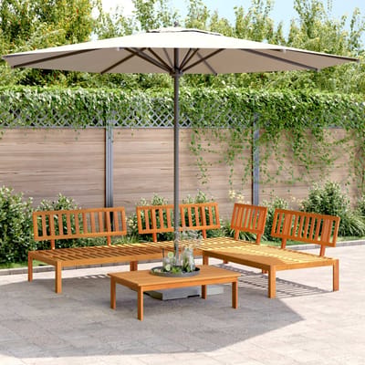 vidaXL - 4-delige - Loungeset - pallet - massief - acaciahout