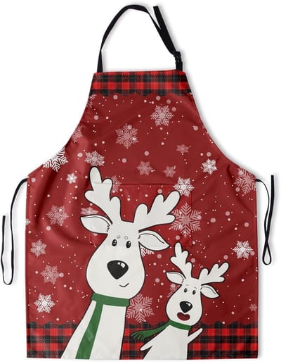 Dailygoods - Keukenschort, grappig kerstschort, verstelbaar keukenschort, waterdicht, voor vrouwen en mannen, voor snoep, grillen, kerstfeesten en grappige kerstcadeaus