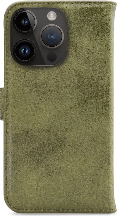 My Style Telefoonhoesje geschikt voor Apple iPhone 14 Pro Hoesje | My Style Flex Wallet Bookcase Portemonnee | Pasjeshouder voor 3 Pasjes | Telefoonhoesje voor Pinpas / OV Kaart / Rijbewijs - Olive | Groen