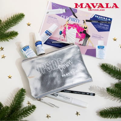 Mavala - Lash Party Kit – Complete Oogmake-up Set met Wimperserum, Lenghtening Mascara, Zwart Oogpotlood & Reinigingslotion – Inclusief Gratis Luxe Tasje – Voor Verzorgde, Verleidelijke Blik – Limited Edition Cadeau- en Reisset - Cadeautip!