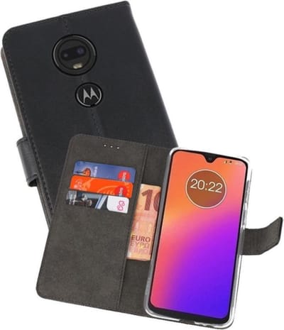 Booktype Telefoonhoesjes - Bookcase Hoesje - Wallet Case - Geschikt voor Motorola Moto G7 - Zwart