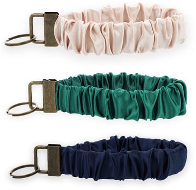 Lajetti Scrunchie Sleutelhangers Voordeelset 3 Stuks - Pols Sleutelhanger Champagne Groen Navy