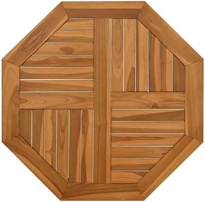 Massief Teakhouten Tafelblad Octagonaal 70x70cm - Houten Vervangingstafelblad