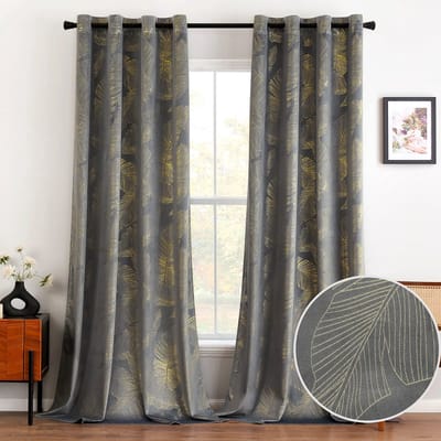 OmGoods - Dailygoody - Fluwelen Gordijnen met Goudfolie - Ondoorzichtig en Zacht - 140 x 245 cm - Decoratie voor Woonkamer en Slaapkamer