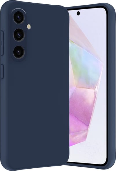 Hoes - Geschikt voor Samsung Galaxy A35 - Sterk & Shockproof - Hoesje Cover - Siliconen Case - Donkerblauw