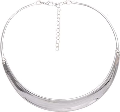 Behave - korte damesketting metaal - minimal chic - zilverkleur