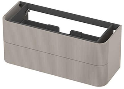 INK - Afgeronde Onderkast Gelakt 2 Laden Softclose met Gefreesd Front Tbv Grepen - 1200x450x520 Mm - Mat Kasjmier Grijs