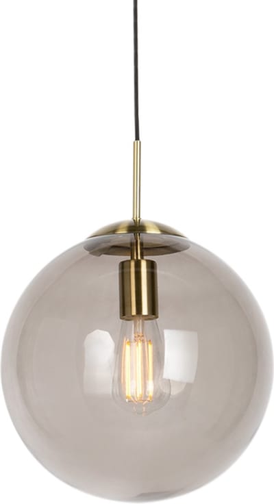 QAZQA ball - Moderne Hanglamp - 1 lichts - Ø 30 cm - Goud/messing - Woonkamer | Slaapkamer | Keuken