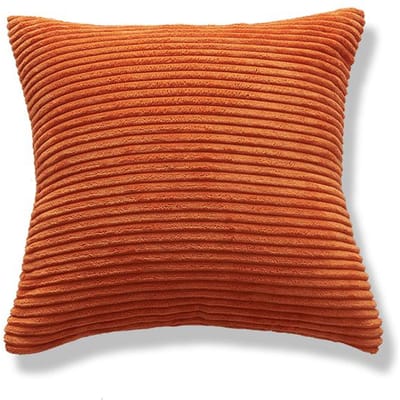 Nordic Kussenhoezen Superzachte Gestreepte Fluwelen Corduroy Decoratieve Kussenhoes Voor Bank 45x45cm Decoratieve Kussensloop 450mm*450mm orange