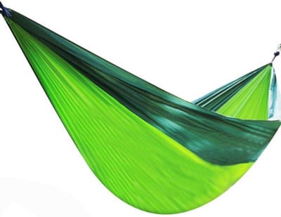 Hangmat Outdoor - Kampeer Hangmat - Ontspannen Buiten - Licht Parachute Doek - Single Dubbel - Groen