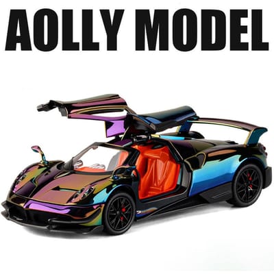 1:32 Pagani Huayra Dinastia Legering Galvaniseren Sportwagen Model Metaal Super Racevoertuig Auto Model Geluid Licht Kinder Speelgoed Cadeau black