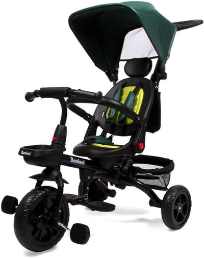Driewieler met duwstang - Kinderfiets - Buiten spelen - 360 graden draaibare zitting - 53 x 82 x 97 cm