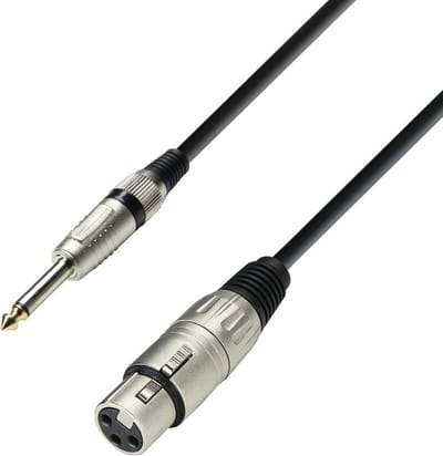 Adam Hall K3MFP0100 XLR Verbindingskabel [1x XLR-bus - 1x Jackplug male 6,3 mm] 1.00 m Zwart