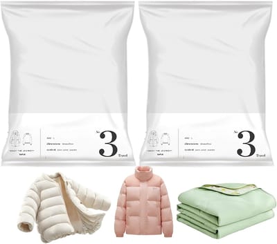 Reis Organizer - Kleding Opbergers - Ruimte Besparen - Geen Pomp Nodig - Set van 2 - Grijs