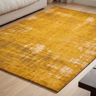 DÉJA Living Vloerkleed 155x230cm - Laagpolig Geel Stof - Ruma