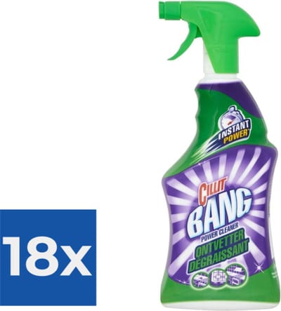 Cillit Bang Power Cleaner - Schoonmaakspray - Universal Ontvetter - 750 ml - Voordeelverpakking 18 stuks