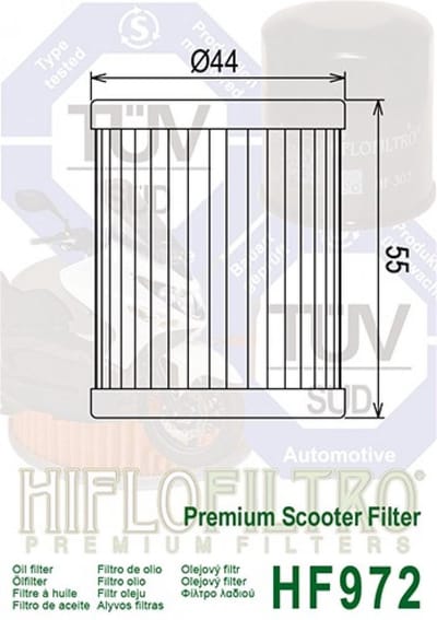 Filtre à huile Hiflofiltro pour Scooter Yamaha 400 Xmax 2013 à 2020 Neuf