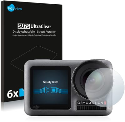 Savvies - Screenprotector voor DJI Osmo Action (Lens) - Folie Beschermfolie transparant 6 Stuks
