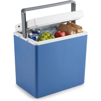 Cheqo® Elektrische Koelbox - Koelbox 12V 230V - Koelbox 12/230V - Thermo Elektrische Koelbox - Autokoelbox - Koelbox voor Auto - Koelbox voor Camping - Koelbox voor Onderweg - Koelbox Blauw Wit