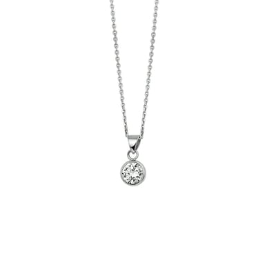 Glams ketting zirkonia 1,3 mm 41 + 4 cm - 7 mm - Zilver