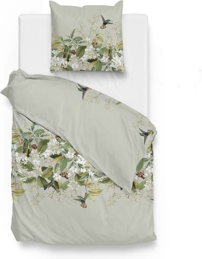 Zohome Aldonza Dekbedovertrek - Eenpersoons - Katoensatijn - 140x200-220cm - Groen