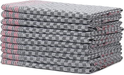 SnelShoppen - 100% Katoenen Universele Doekjes 50 x 100 cm - Antraciet - 10 Stuks - Ideaal voor Keuken, Camping, Feesten en Tuin