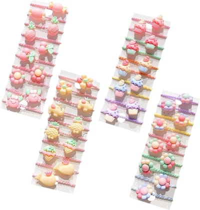 Kleurige Mini Haarbandjes voor Meisjes, 40 Stuks, Elastische Haarknipjes voor Ponytails en Kinderen