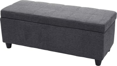 Opbergkist Kriens, zitbank, stof/textiel, 45x114x45cm ~ donkergrijs