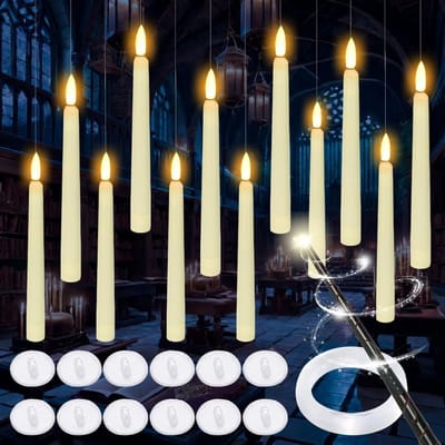 Allecto - Flameless LED Drijfcandles - 12 Stuks - Magische Afstandsbediening en Timer Functie - Sfeerverlichting - Decoratieve kaarsen - Veiligheid