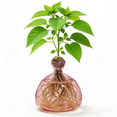 Dailygoods - Heldere avocado-boom kweekvazen, kweekglas voor avocado's en kastanjes, glazen avocado-boom bloemenvazen, hydrocultuur glazen vaas voor bloemen, voor decoratie, bruiloft, tafel, woonkamer, salontafel