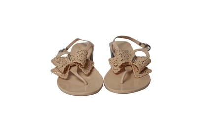 Salvatore Ferragamo Perala Lint Tongsandalen in Roze Rubber