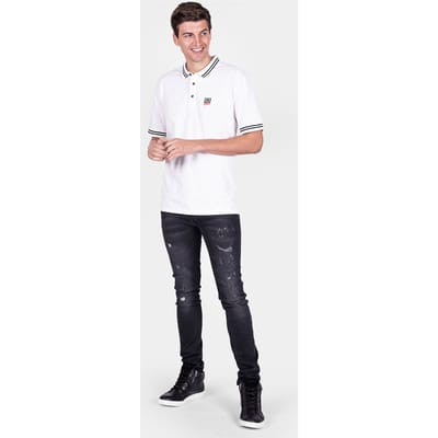 Les Hommes Poloshirt LHU Gang Mannen Wit