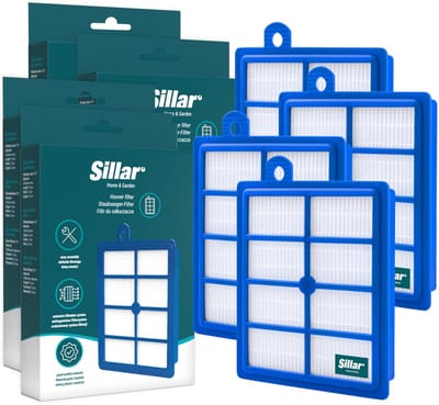 Sillar, set 4 stofzuigerfilters, HEPA, anti-allergeen, geschikt voor Electrolux Classic Silence Ultra Silencer Pure D8 D9, vervanging voor filters AFS1W, EFH12, FSEL01, FR-6558, FR-7111, 9001951202