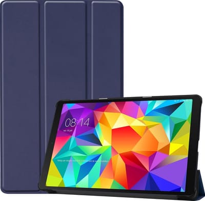 Hoes - Geschikt voor Samsung Galaxy Tab A 10.1 (2019) - Dun & Stevig - Trifold Bookcase - Hard Cover - Hardcover Book Case - Tablet Hoesje - Donkerblauw